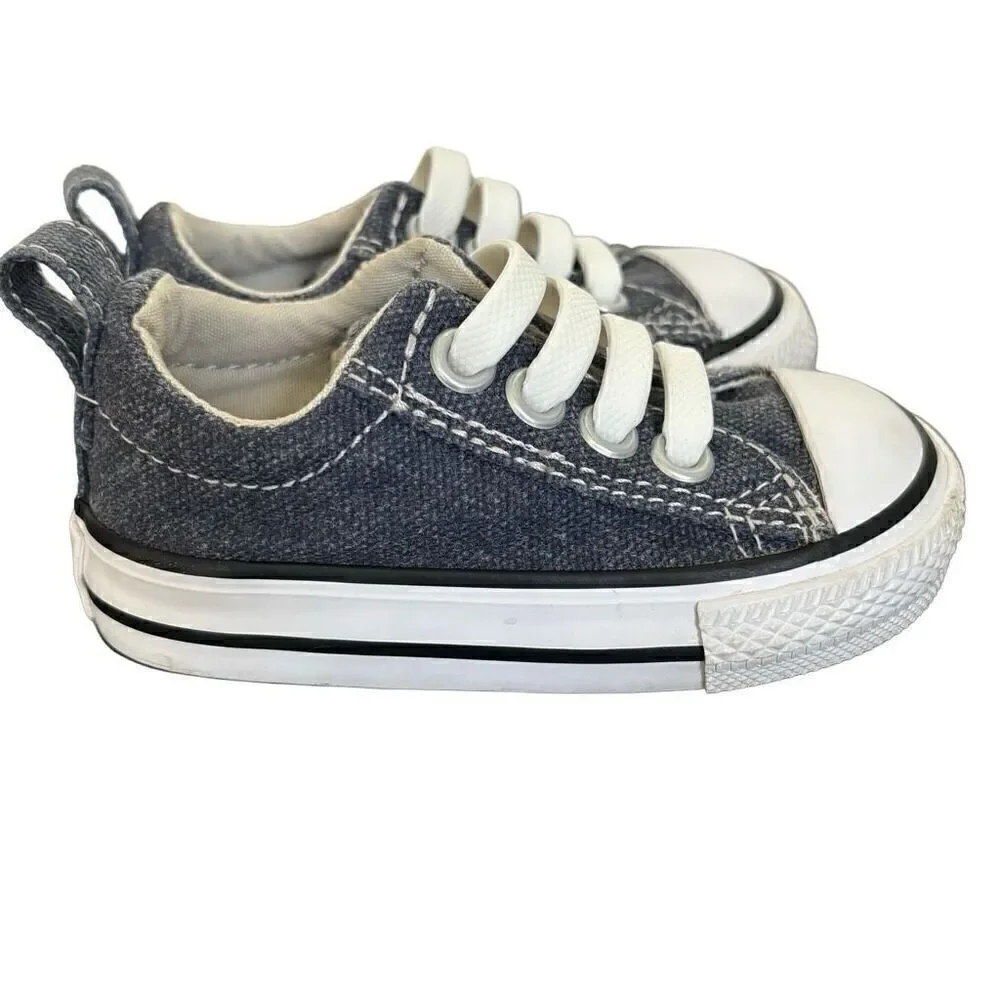 Converse All Star Toddelr Slip On Sneakers Storm Blue Size 5 infant